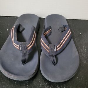 Chaco Blue and Orange Low Down Flip Flops